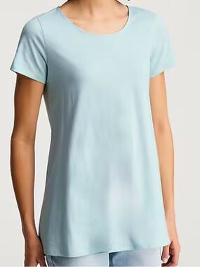 Pure Jill Scoop Neck Elliptical Light Blue Pima Cotton Size Large Coastal